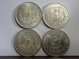 (4) 1896 BU MORGAN SILVER DOLLARS