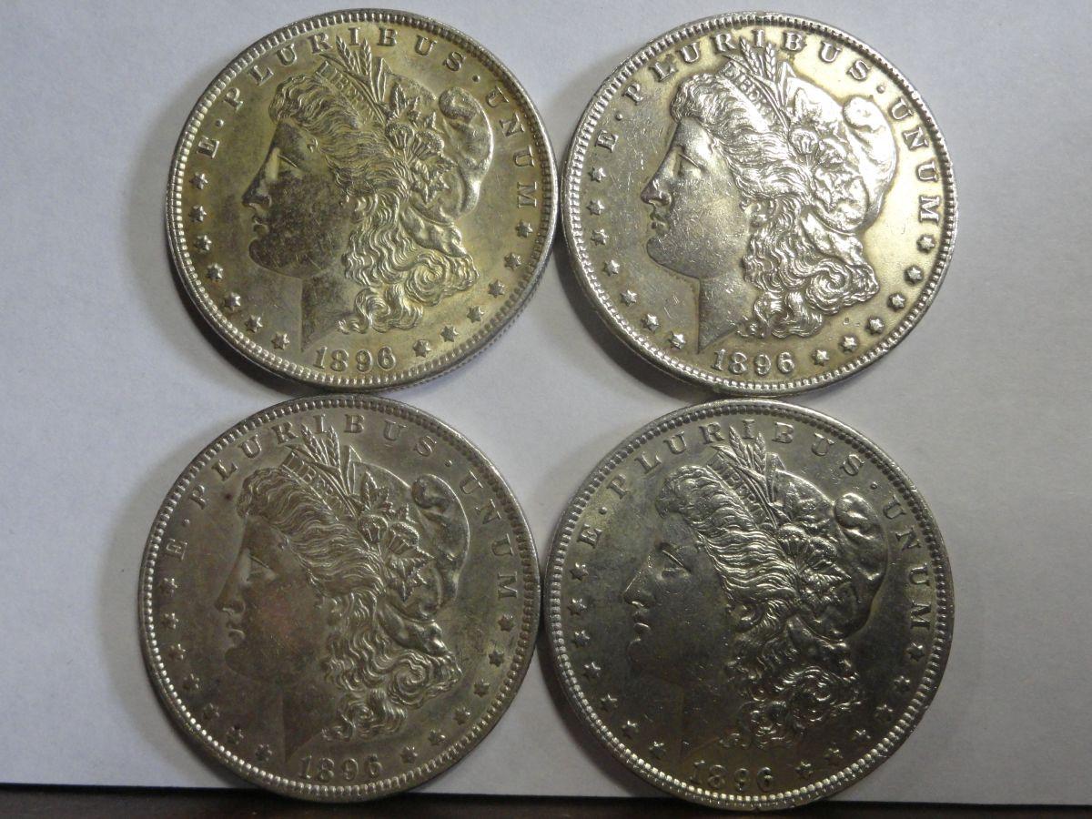 (4) 1896 BU MORGAN SILVER DOLLARS