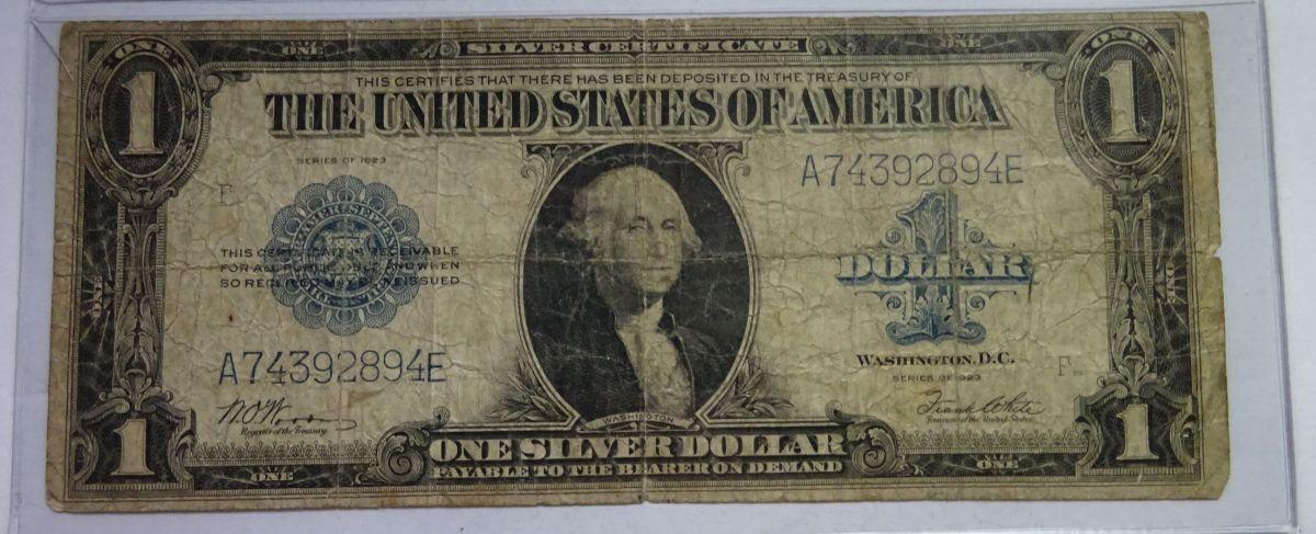 SERIES OF 1923 LARGE SIZE SILVER CERTIFICATE NOTE, WOODS/WHITE SIGNATURES