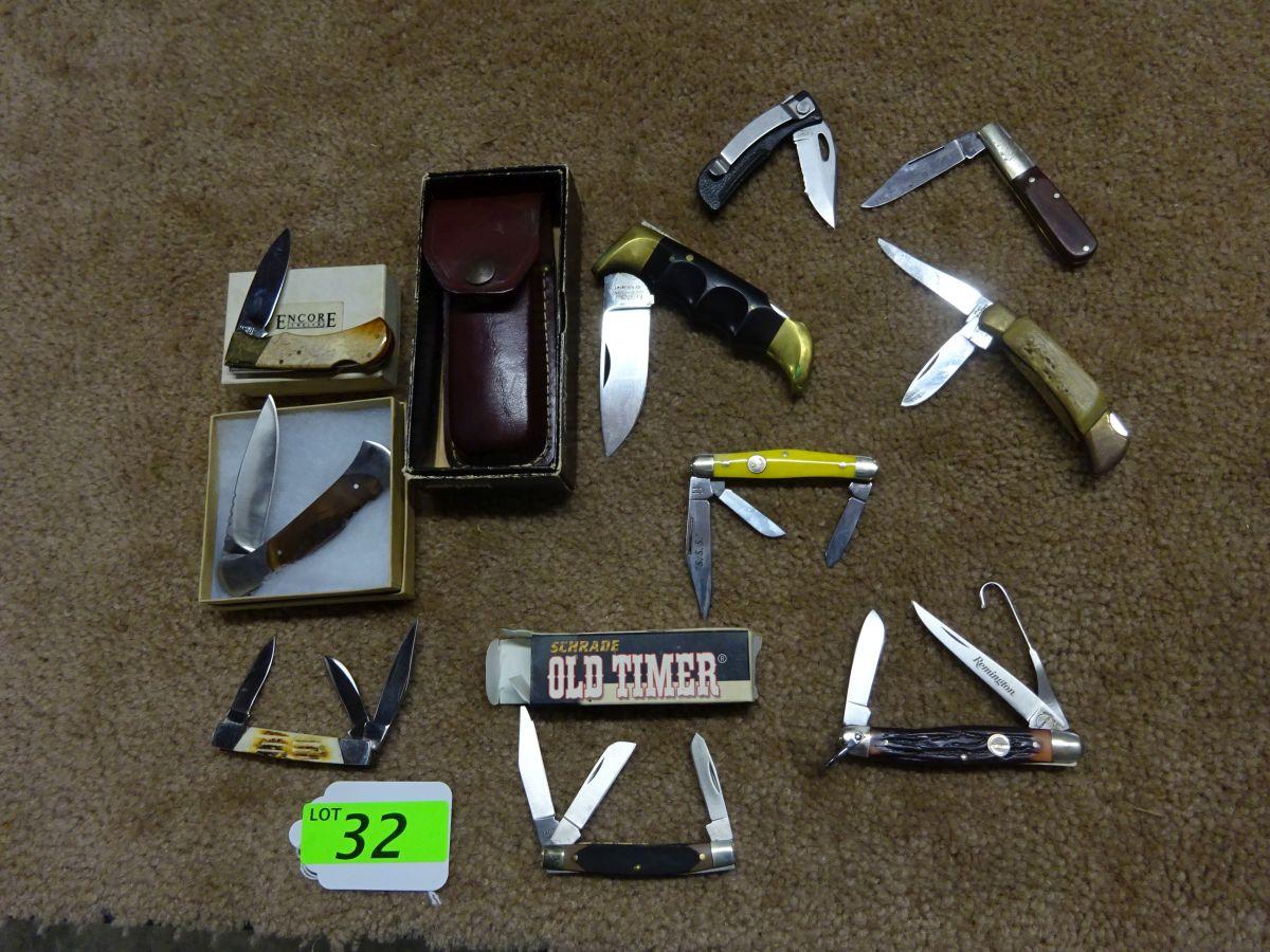 (10) FOLDING KNIVES