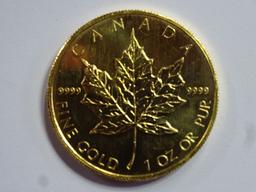 2007 CANADA MAPLE LEAF, 50 DOLLARS, 1 OZ, FINE GOLD COIN