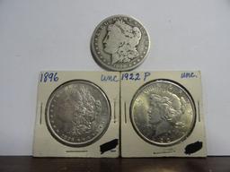 (2) MORGAN AND (1) PEACE DOLLARS: