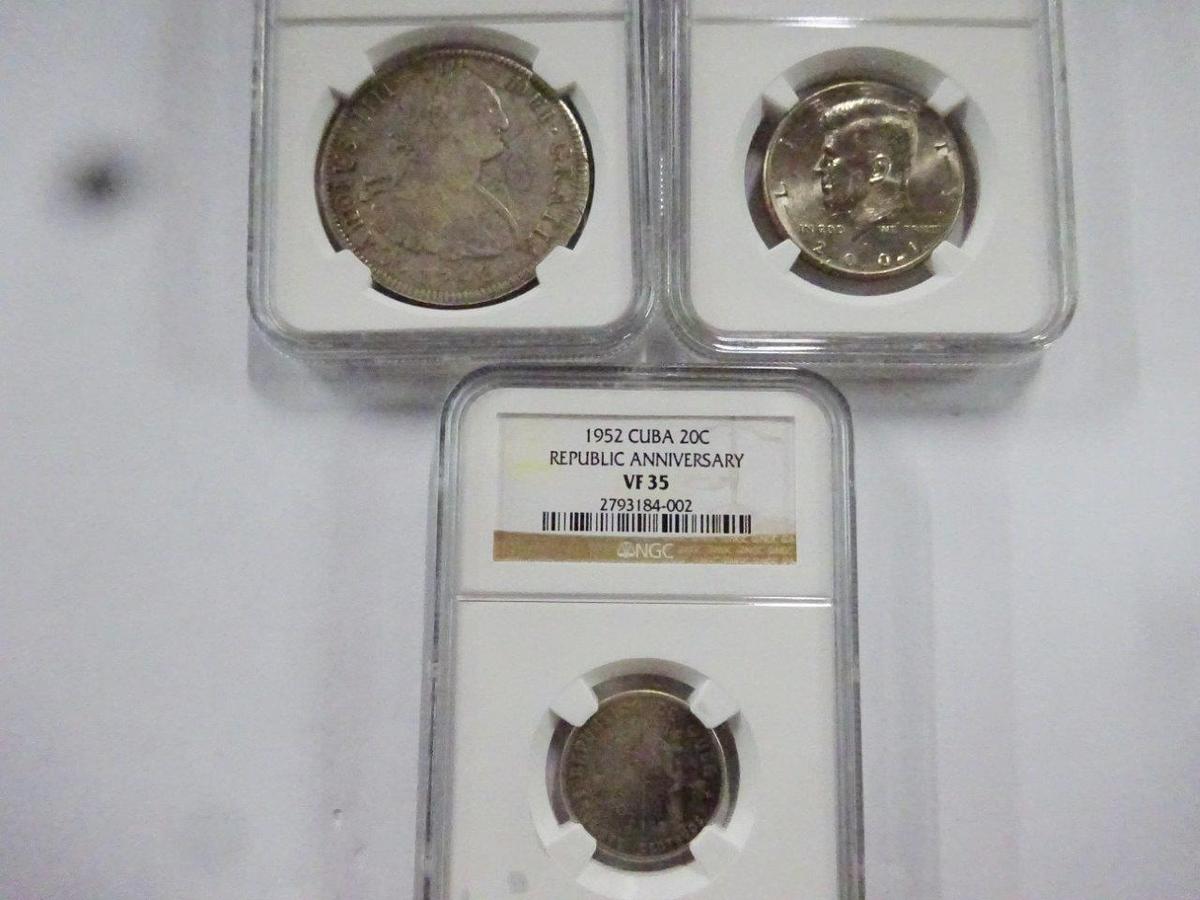 (3) NGC GRADED COINS,