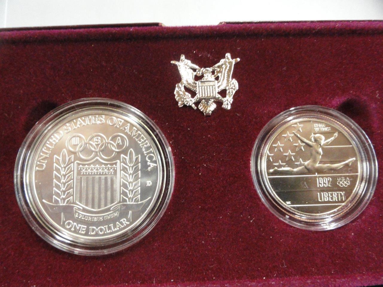 (3) U.S. MINT 1992 U.S. OLYMPIC COINS TWO-COIN UNCIRCULATED SETS.