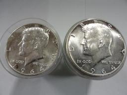 (38) 1964 90% SILVER KENNEDY HALF DOLLARS