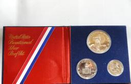 1976 U.S. MINT BICENTENNIAL SILVER PROOF SET - QUARTER, HALF, & DOLLAR