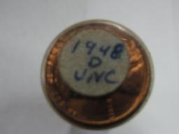 ROLL OF UNC 1948-D WHEAT CENTS