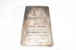 A-MARK .999+ PURE SILVER 100 OUNCES TROY SILVER BAR, SR # 18353