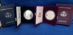 (2) U.S. MINT AMERICAN EAGLE PROOFS IN DISPLAY-