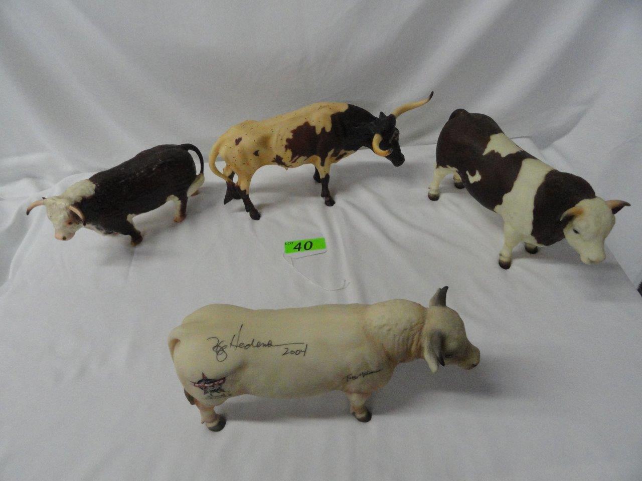 (4) PBR BULL FIGURINES