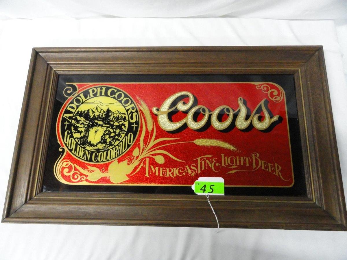 COORS BEER SIGN - FRAMED