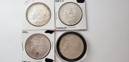 (4) AU/BU MORGAN SILVER DOLLARS: 1883-O, 1884-O, 1885-O, 1886