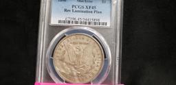 PCGS GRADED XF45 1890 MINT ERROR REV LAMINATION PLAN MORGAN SILVER DOLLAR