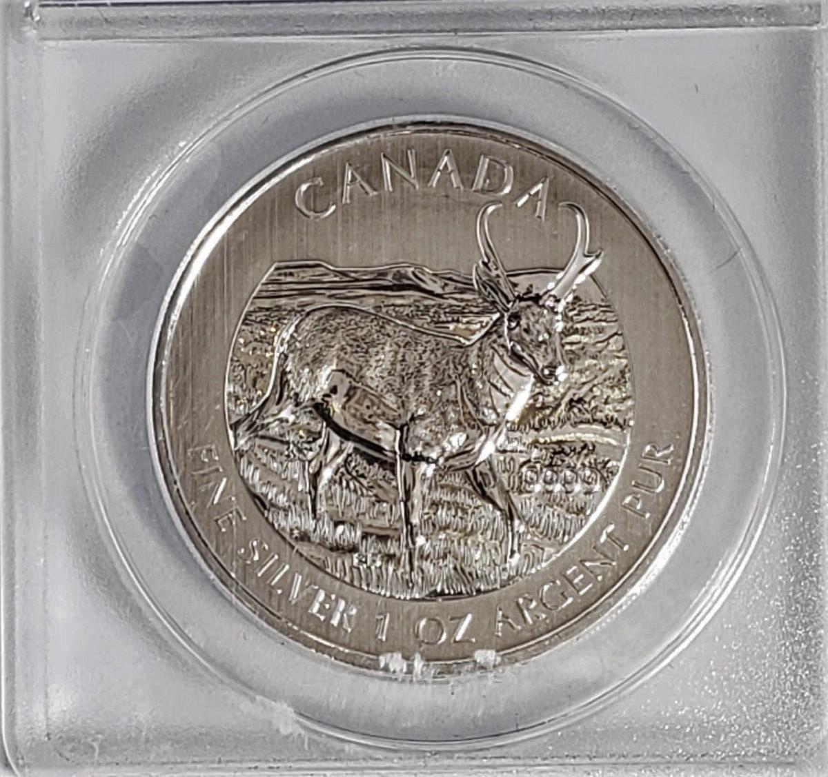 ANACS GRADED MS70 2013 $5 CANADA ANTELOPE