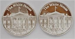 (2) DONALD TRUMP ONE TROY OZ .999 FINE SILVER COINS