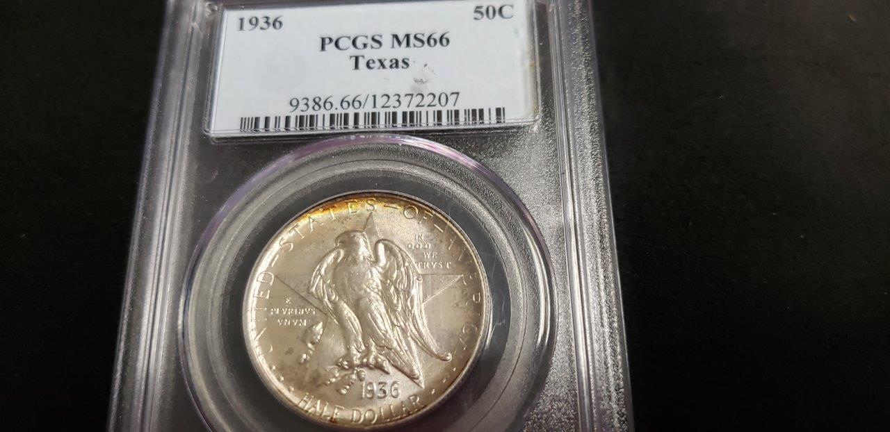 PCGS GRADED MS66 1936 TEXAS COMMEMORATIVE HALF DOLLAR