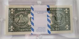 100 UNCIRCULATED $1 STAR NOTES, ENCAPSULATED