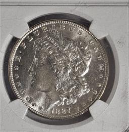 NGC GRADED MS63 1887 MORGAN SILVER DOLLAR