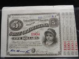 STATE OF LOUISIANA FIVE DOLLAR BOND