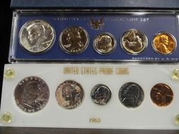 1963 U.S. PROOF SET, 1966 U.S. SPECIAL MINT SET