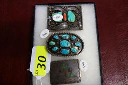 3 NAVAJO BELT BUCKLES: