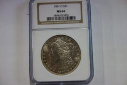 NGC GRADED MS64 1901-O MORGAN SILVER DOLLAR