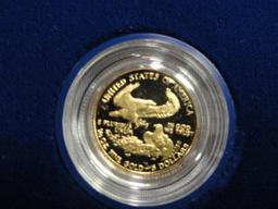 1988 ONE-TENTH OUNCE FIVE DOLLAR GOLD PROOF COIN