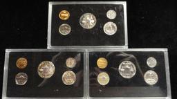 (3) ENCAPSULATED U.S. PROOF SETS: 1960, 1961, 1962