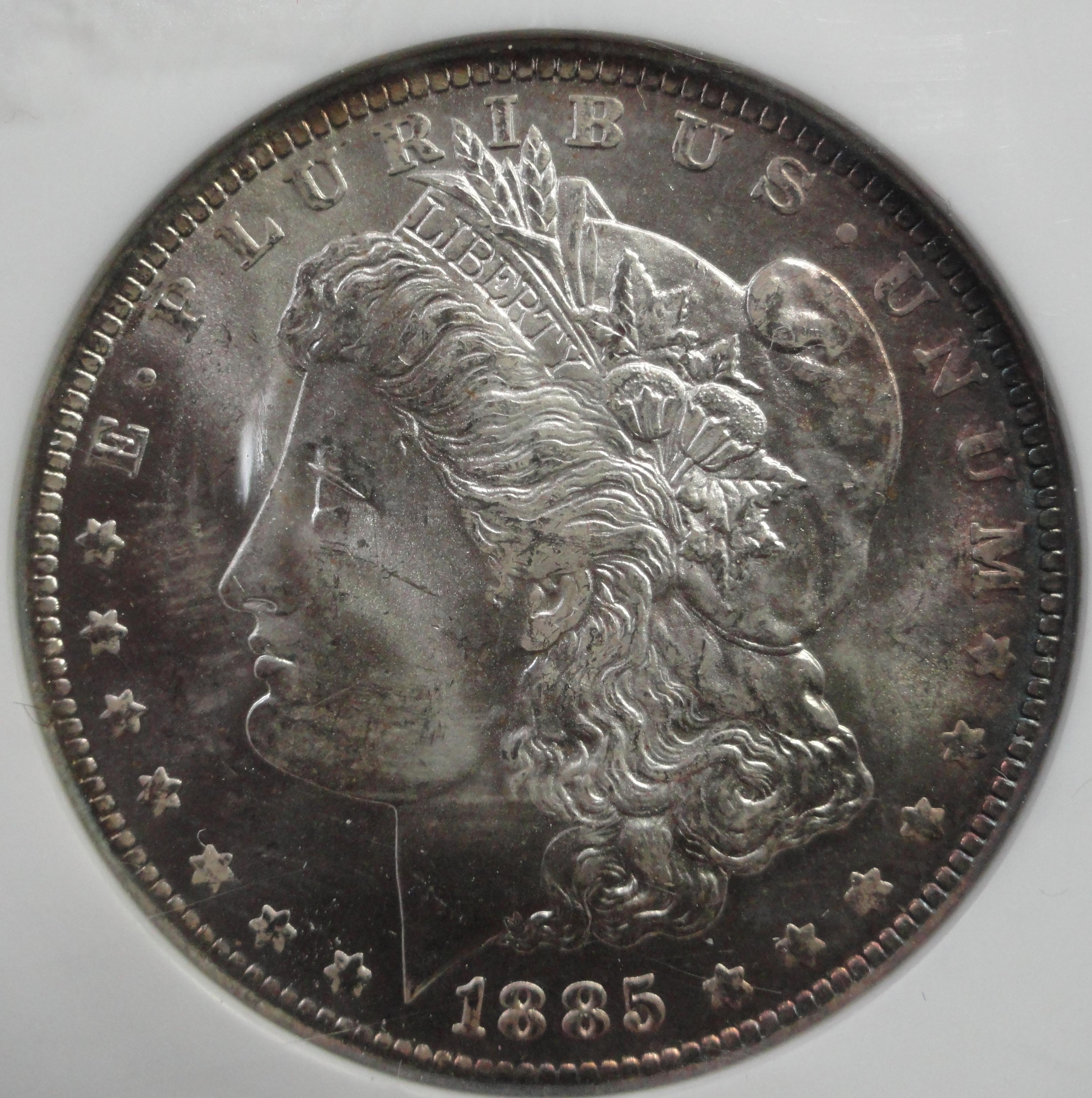 PCI GRADED MS64 1885-O MORGAN SILVER DOLLAR