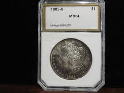 PCI GRADED MS64 1885-O MORGAN SILVER DOLLAR