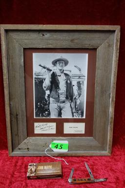 JOHN WAYNE AUTOGRAPHED PHOTO   FROM "THE ALAMO" MOVIE 1960