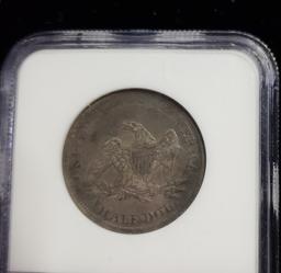 NGC GRADED VF-25 1843 SEATED LIBERTY HALF DOLLAR COIN