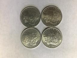 (4) AU-BU MORGAN SILVER DOLLARS: