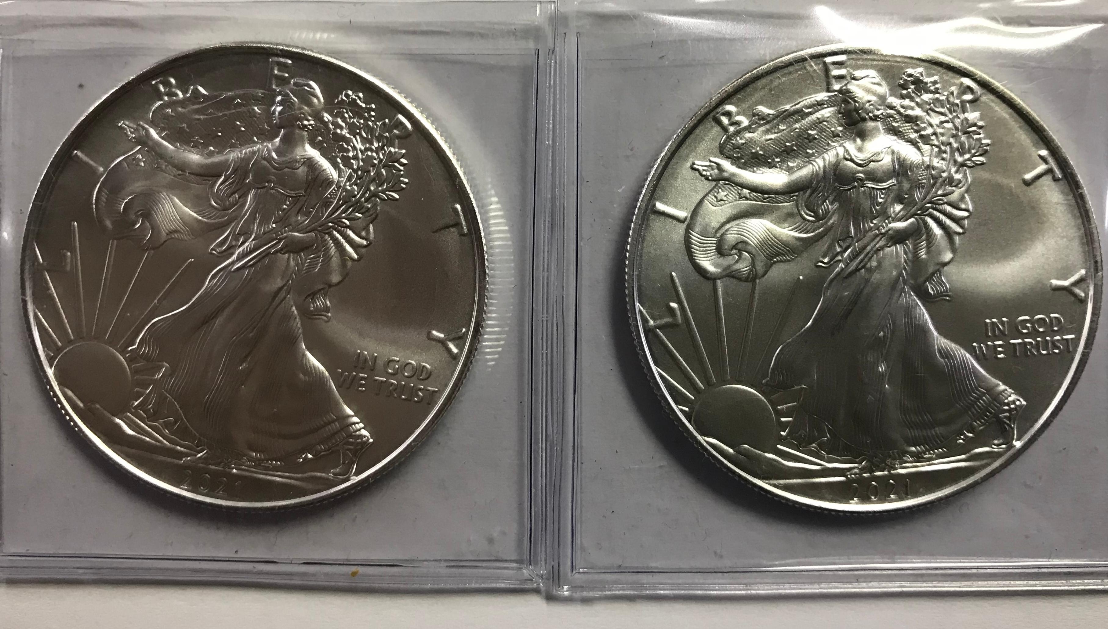 (2) BU 2021 AMERICAN EAGLE SILVER COINS