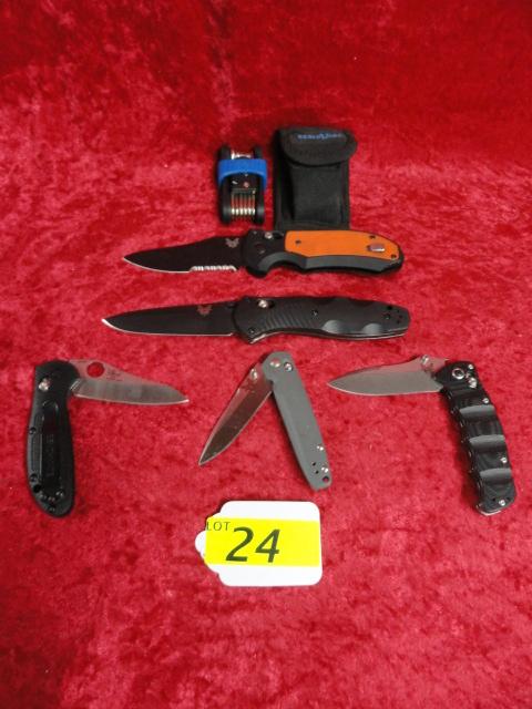 5 BENCHMADE FOLDING KNIVES & BENCHMADE SHARPENING TOOL