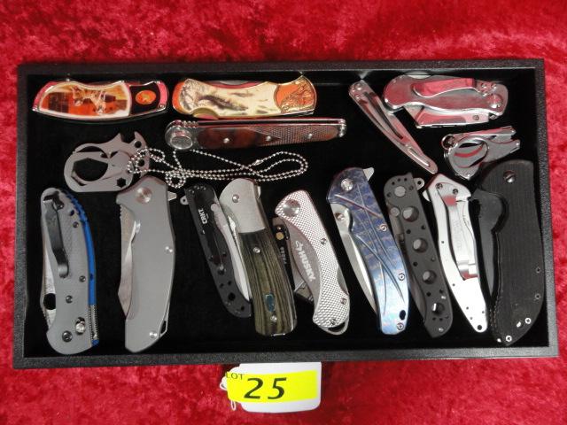 14 FOLDING KNIVES INCLUDING: MINT, DEEJO, AND SHEFFIELD