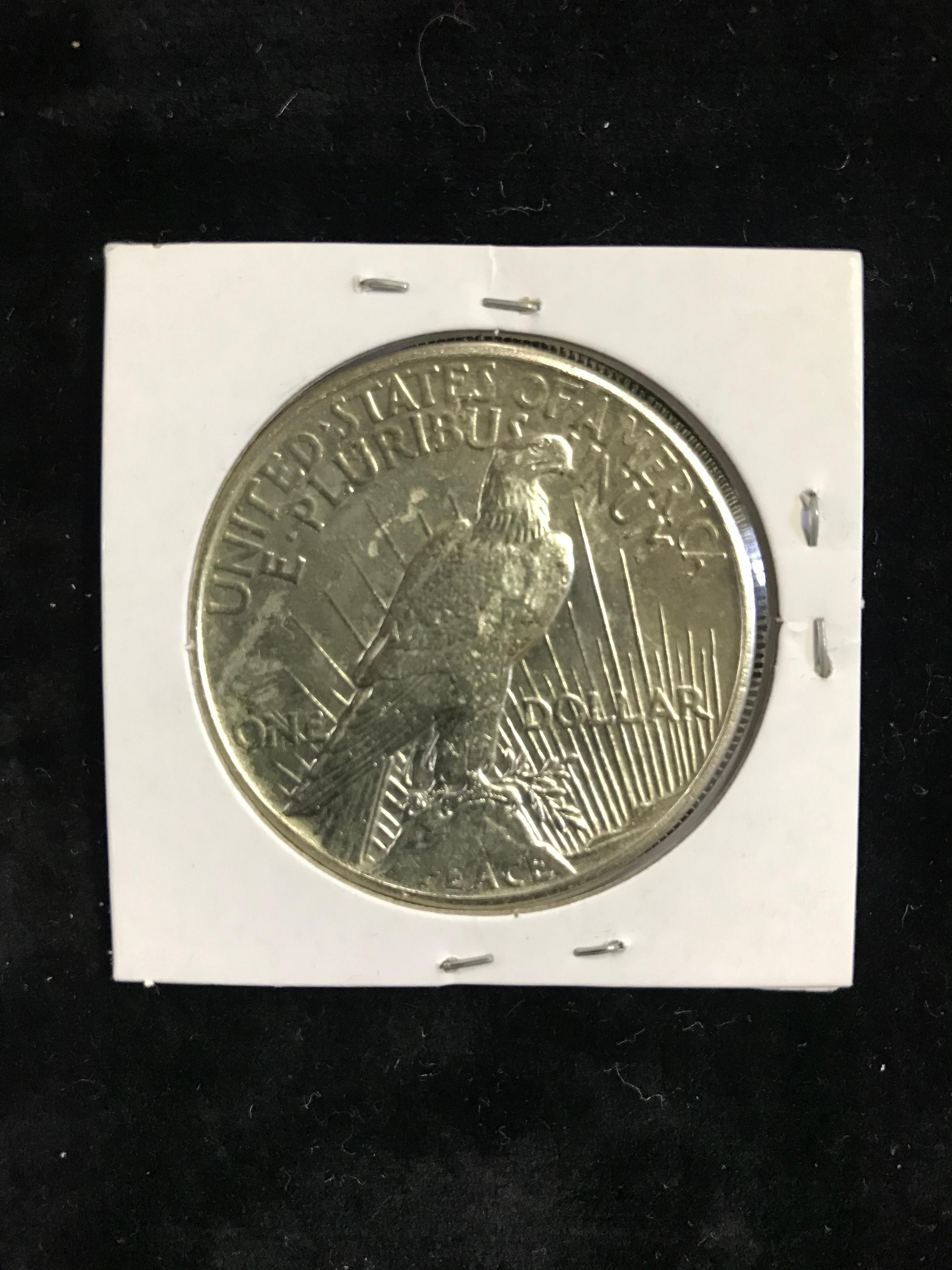 AU 1921 PEACE SILVER DOLLAR