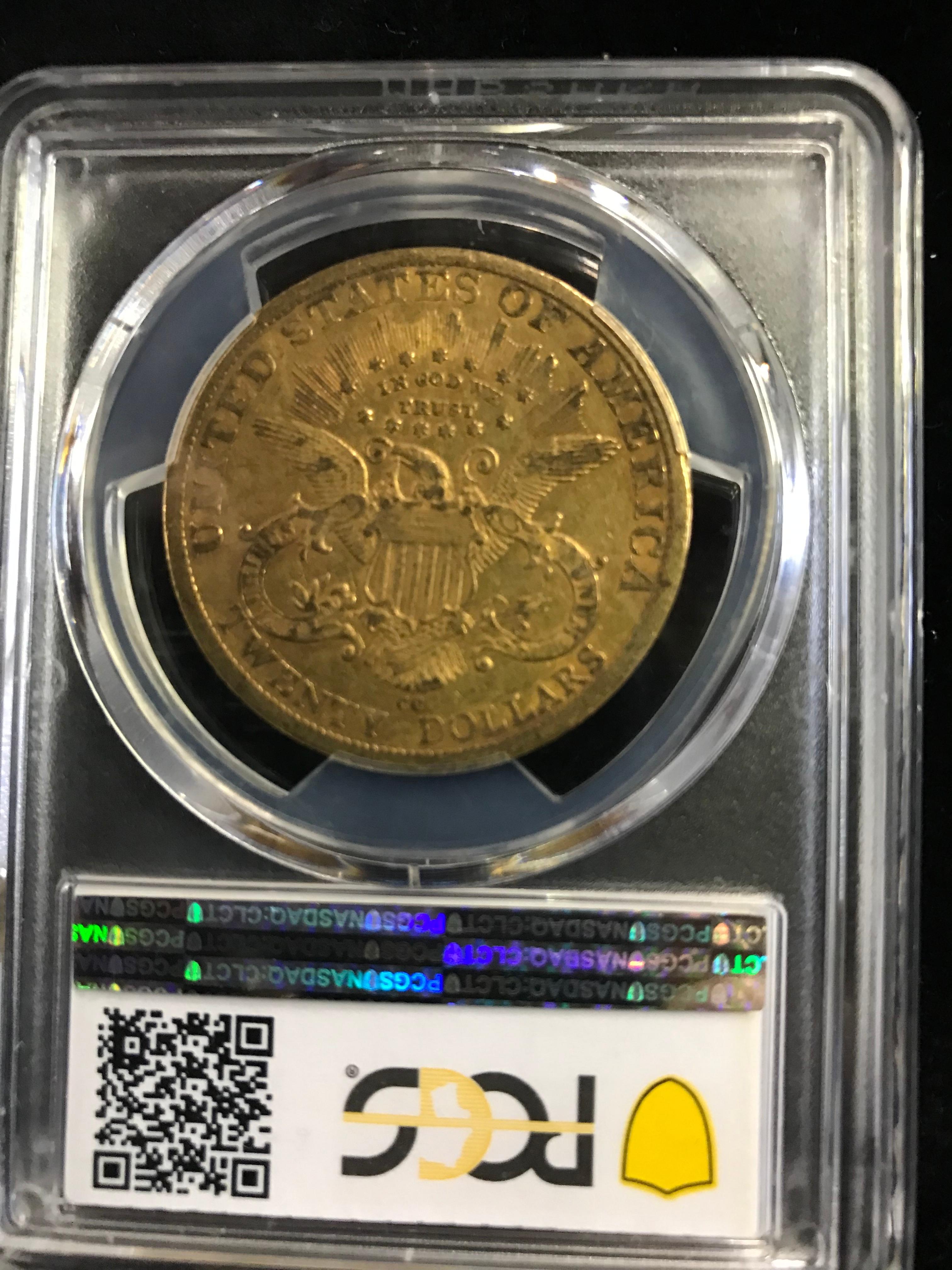 PCGS GRADED VF35 1883-CC $20 LIBERTY HEAD GOLD COIN,