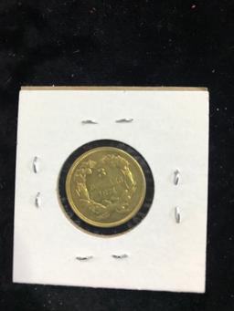 RARE KEY DATE 1874 $3 GOLD COIN