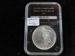 PCS GENUINE UNCIRCULATED 1879 VAM 41 WORM EYE MORGAN SILVER DOLLAR