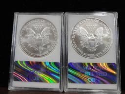 (2) ACC GRADED MS70 2005 SILVER AMERICAN EAGLE COINS