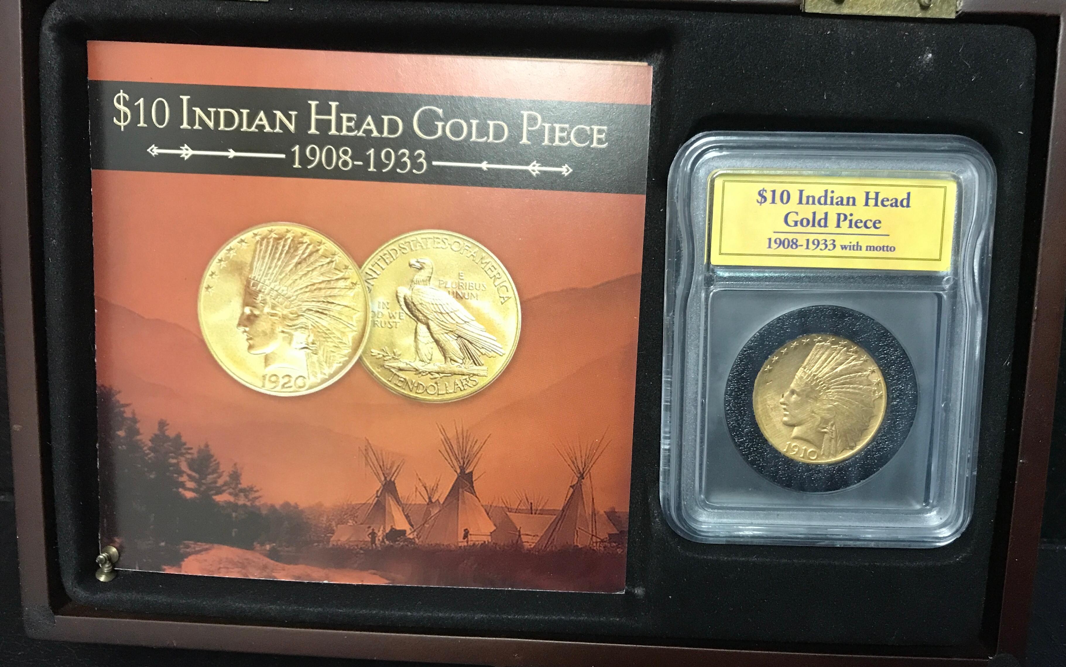 1910 $10 INDIAN HEAD GOLD COIN, S