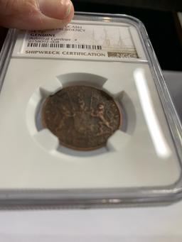 NGC GRADED GENUINE 1808 INDIA 10 CASH MADRAS PRESIDENCY,