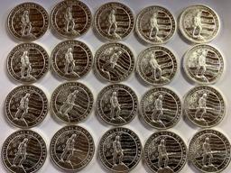 ROLL OF (20)  1 TOZ .999 SILVER ROUNDS