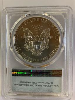 PCGS GRADED MS70 FIRST STRIKE SILVER EAGLE 45TH PRESIDENTIAL INAUGURATION COIN