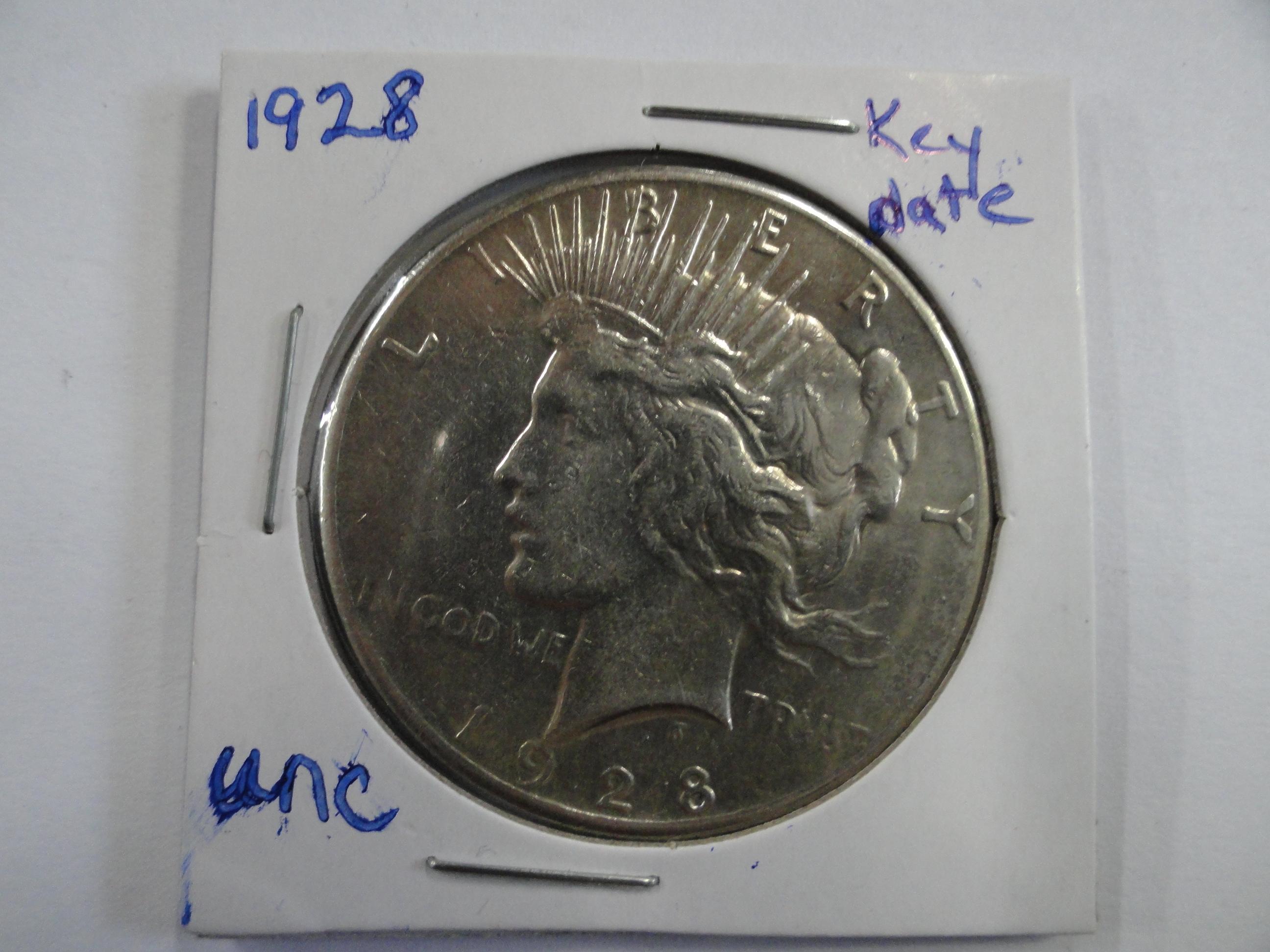 UNC 1928 PEACE SILVER DOLLAR