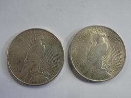 (2) PEACE SILVER DOLLARS, 1922 & 1922-D