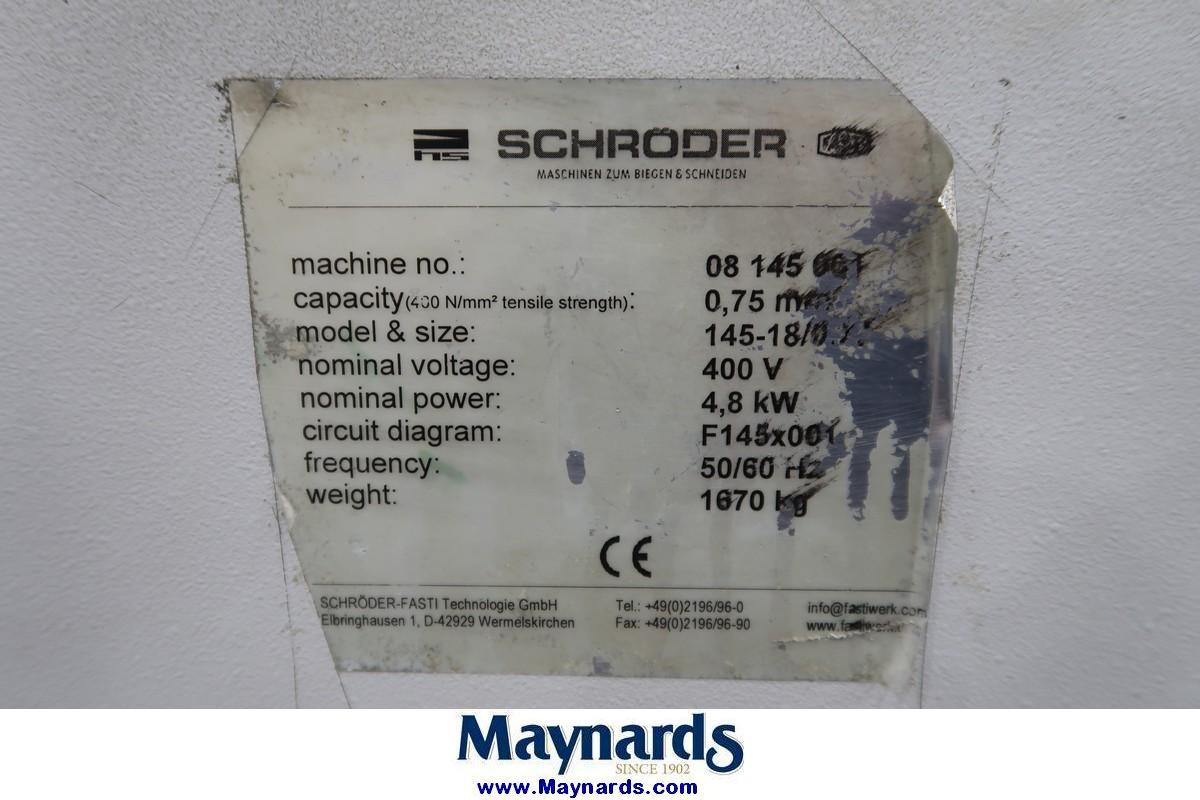 Schroder-Fasti 145-18/075 Reflector Slip Bending Roll