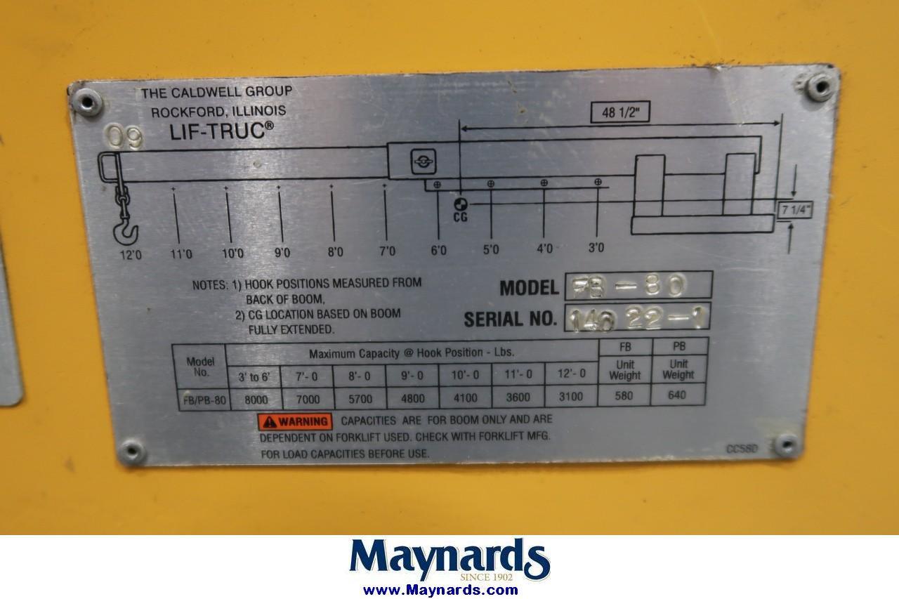 Caldwell F8-80 Fork Lift Boom Attachment