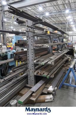 Meco 2-Sided Adjustable Cantilever Rack with Contents of Steel Stock